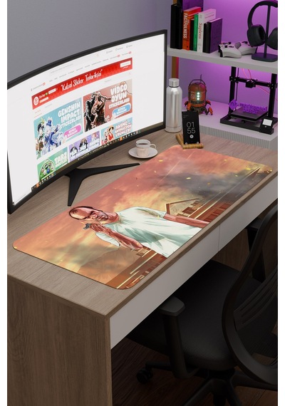 Gta 5 Kaymaz Dikişli Kauçuk Oyuncu Mousepad V3 - 90x40 Xxl Gaming Mouse Pad Fare Altlığı