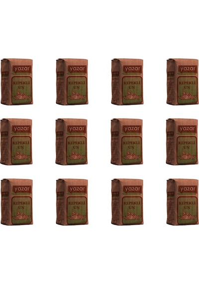 Yazar Taş değirmende Öğütülmüş Tam Buğday Kepekli Un 12 x 1 KG
