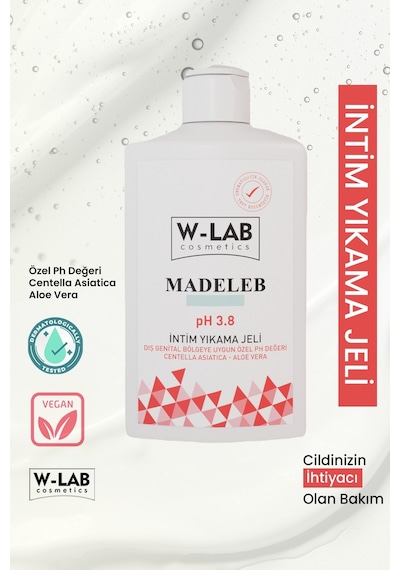 W-Lab Cosmetics Madeleb 3.8 pH Dengeli İntim Jel 250 ML