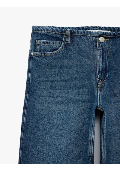 Koton Pamuklu Fermuarlı Düşük Bel Düğmeli Baggy Denim Pantolon - Baggy Jeans Orta İndigo 7wal40228md Koton Pamuklu Fermuarlı Düşük Bel Düğmeli Baggy Denim Pantolon - Baggy Jeans Orta İndigo 7wal40228md