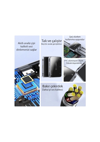 Canlı Yayın İçin Dönüştürücü Conventer Apple iPhone Uyumlu Android  2 Çıkışlı Canlı Yayın Aparatı