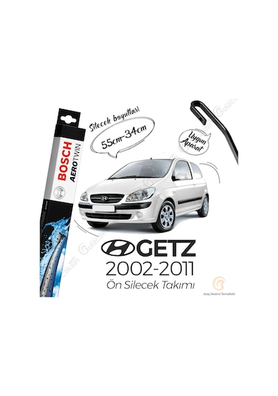 Hyundai Getz Muz Silecek Takımı 2002-2011 Bosch Aerotwin N11.4170