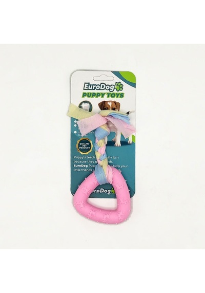 Eurodog - 59 - Puppy Toys Pembe Üçgen Diş - Csmo-tex - Kma Oyuncağı