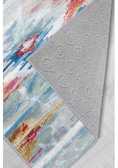 Rovigo Home Dijital Baskı Yıkanabilir Kaymaz Taban Salon Halısı  RVG1781 Çok Renkli