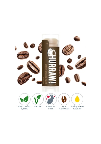 Hurraw Coffee Bean Lip Balm - Kahve Çekirdeği