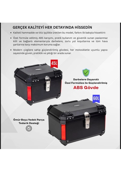 Rexx 45 Litre Abs Motosiklet Arka Çanta - 14-renkli Çok Renkli