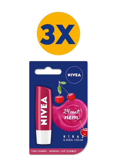 Nivea Kiraz Dudak Kremi 3 x 4.8 G