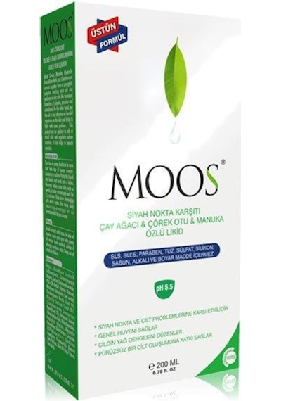 Moos Siyah Nokta Karşıtı Çay Ağacı & Çörek Otu & Manuka Özlü Likid 200 ML