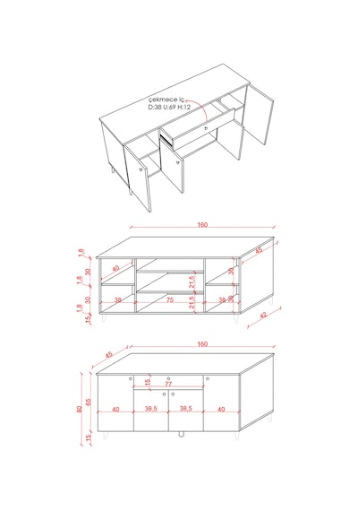 Lüks Yemek Odası Takımı 3 Parça %100 Mdf Konsol Yemek Masası Tv Ünitesi Yt01 Antrasit Lüks Yemek Odası Takımı 3 Parça %100 Mdf Konsol Yemek Masası Tv Ünitesi Yt01 Antrasit
