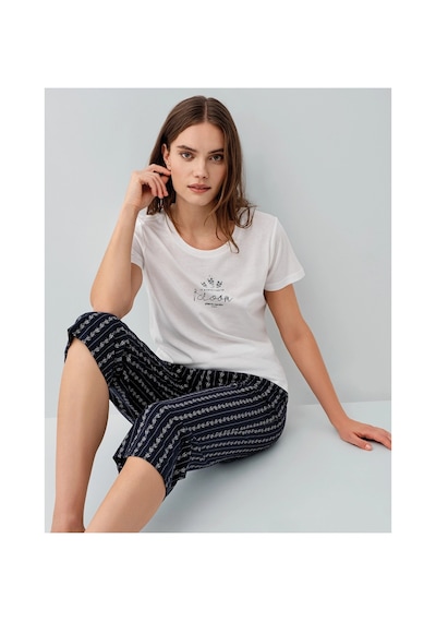Moda Dua Pierre Cardin 9207-x Kadın Battal Kapri İkili Takım Beyaz