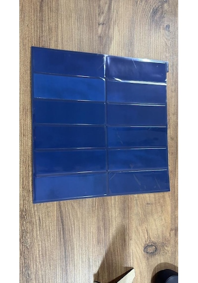 30cm 30cm Saks Mavi Epoksi 1 Adet 3d Yapışkanlı Duvar Paneli Kağıdı Sticker Mutfak Banyo Salon Ofis Mavi