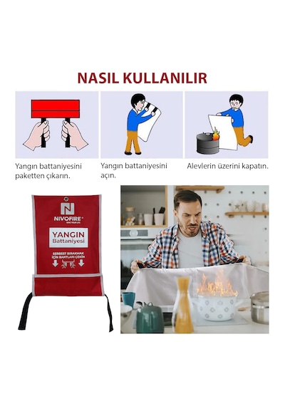 Yangın Battaniyesi 100x150cm Yangın Battaniyesi 100x150cm
