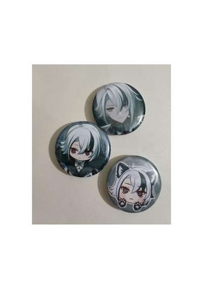 Genshin Impact Temalı Anime Buton Rozet Seti, 37mm Açık Kahverengi