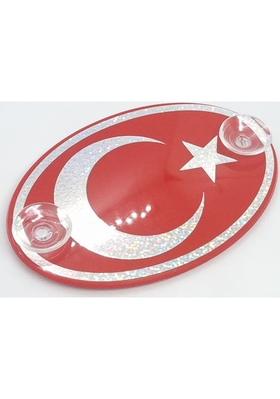 Ay Yıldız Vantuzlu Oval Dekor Pleksi Plaka Özel Aynalı Yazı