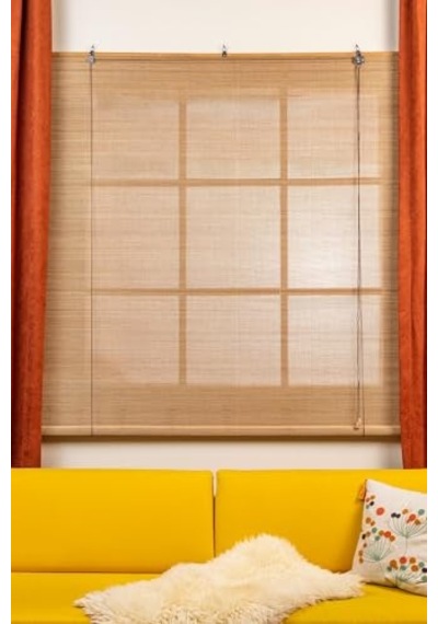 Olympos Ahşap Bambu Stor Perde 120 X 180 Çok Renkli