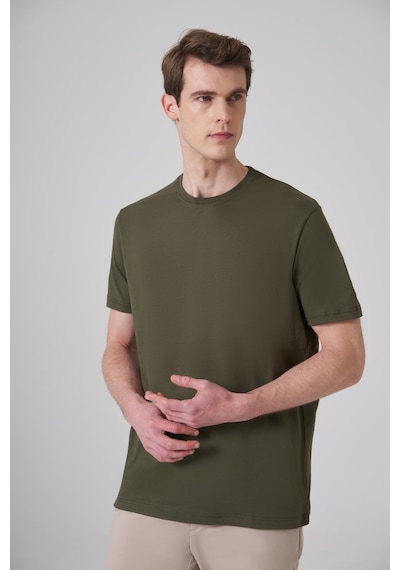 Morven Erkek Haki Basic Bisiklet Yaka Dynamic Fit Pamuk T-shirt 26yc018008710 Haki