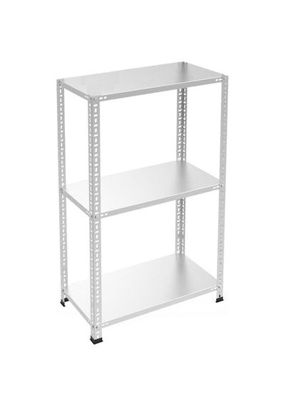 Raf Burada  3 Katlı Galvaniz Çelik Raf - Depo, Arşiv, Kiler, Dosya, Market Rafı-31x60 cm-50 cm-1.00 mm