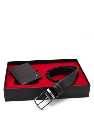 Pierre Cardin Çift Yönlü Deri Kemer & Cüzdan İkili Set Pccift01sk-1135a2c Siyah