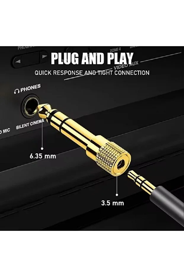 6.35mm Mikrofon Amplifikatör Kulaklık İçin 3.5mm Jack Stereo Aux Ses Dönüştürücü Gitar Enstrüman