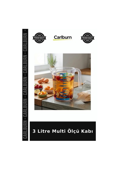 Özel Üretim Mutfak Gereci Şeffaf 3000 Ml 3 Litre Multi Ölçü Kabı Diğer