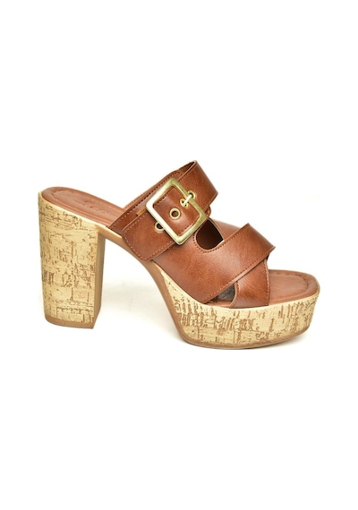 Fox Shoes U996251709 Taba Kalın Topuklu Kadın Ayakkabı Taba
