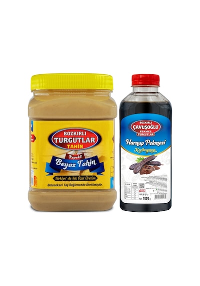 Bozkırlı Turgutlar Kepekli Beyaz Tahin 930 G + Keçiboynuzu Harnup Pekmezi 1 KG