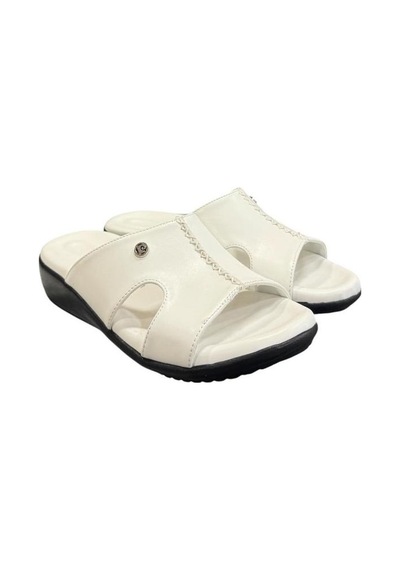 Pierre Cardin Üstü Dikişli Anatomik Bayan Terlik Beyaz