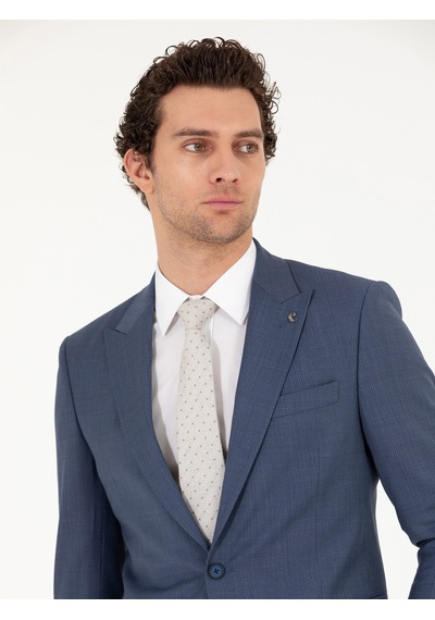 Cacharel Mavi Slim Fit Takım Elbise