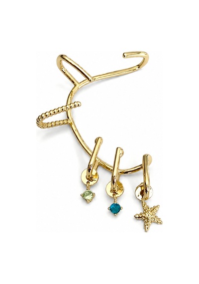 Çelik Taşlı Yıldız Earcuff Gold 41479259