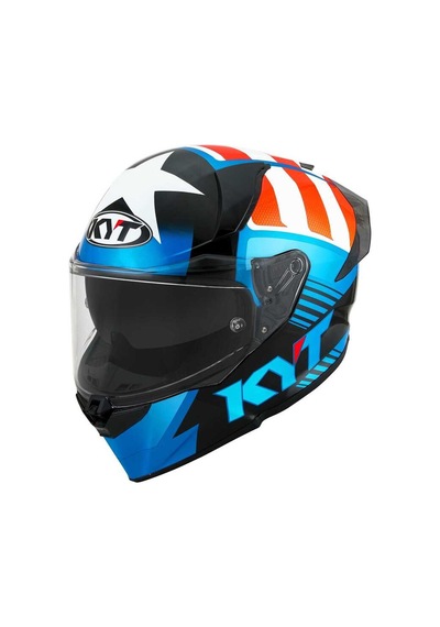 Kyt R2r Straıght Kapalı Kask Beyaz - Mavi - Kırmızı