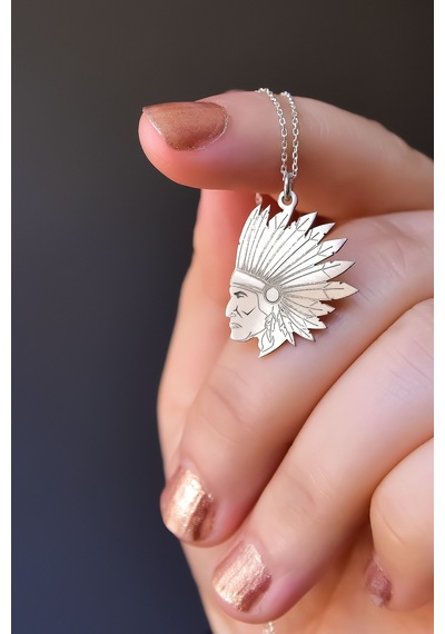 Papatya Silver 925 Ayar Gümüş Antik ve Etnik Desenli, Vintage Mısır Tanrıçası, Kızıldere Kafası Kolye