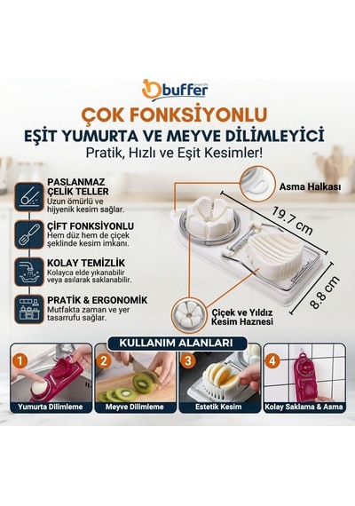 Privo Çok Fonksiyonlu Eşit Yumurta ,meyve Dilimleyici Kesici Aparat Diğer