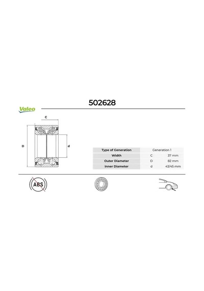 On Tekerlek Rulmanı Set Passat 1.9 2000-10-2005-05 Valeo 4a0407625a/ 4a0498625/ 4d0407625e