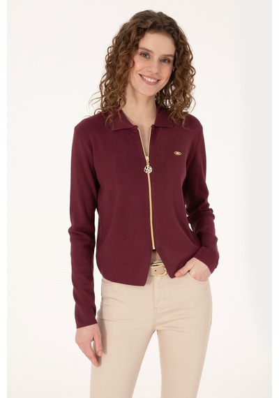 U.S. Polo Assn. U.s. Polo Assn. Kadın Plum Hırka Triko 50317375-vr177 New Plum