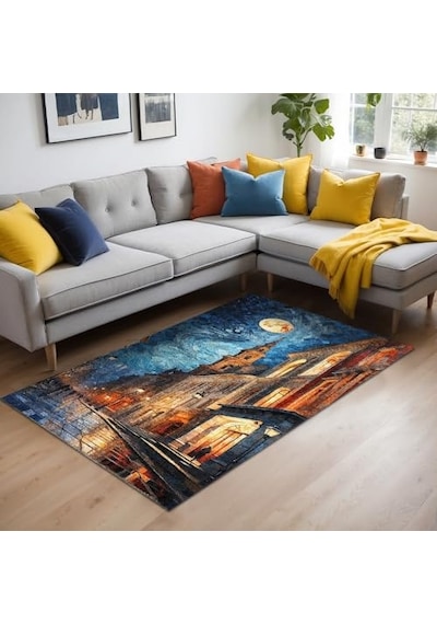 Manz Kadife Kaymaz Pamuk Tabanlı Yıkanabilir Antibakteriyel Salon Halısı 200x300 Genel