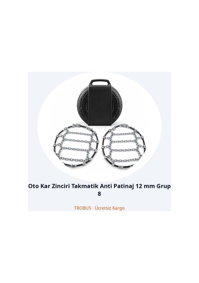 Trobus Oto Kar Zinciri Takmatik Anti Patinaj 12 Mm Grup 8 Universal