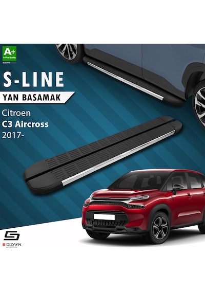 S-dizayn Citroen C3 Aircross S-line Krom Yan Basamak 183 Cm 2017