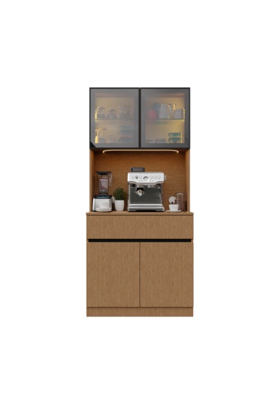 Bambu Mini Komple Mdf Led Aydınlatmalı Kahve Köşesi