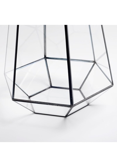 34x26x26cm Siyah Geometrik Teraryum Cam Fanus Mumluk Yapımı Dekoratif Diğer