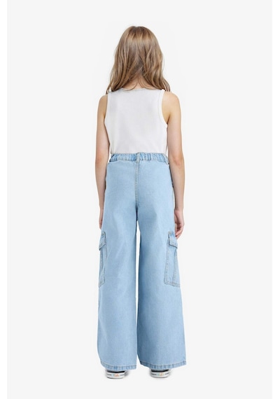 Defacto Wide Leg Kargo Geniş Paça Jean Pantolon Kız Çocuk E5879A825AU Mavi Defacto Wide Leg Kargo Geniş Paça Jean Pantolon Kız Çocuk E5879A825AU Mavi