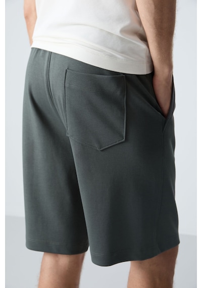 Air Jones Tommy Life Haki Pamuklu Kalın Yumuşak Dokulu Standart Fit Basic Erkek Şort - 81275 Haki