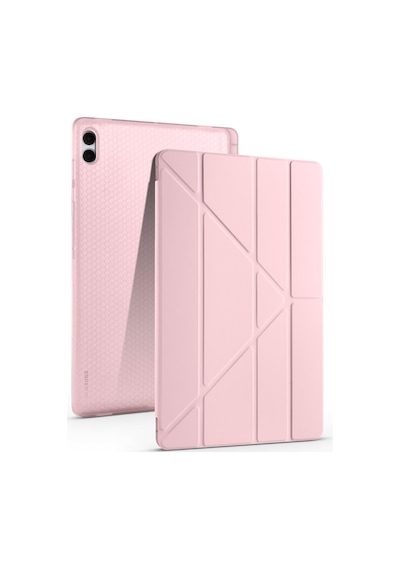 Galaxy Uyumlu  Tab S11 Ultra Kılıf Frm Tri Folding Kalem Bölmeli Standlı Kılıf - Mavi Kapaklı Kılıf