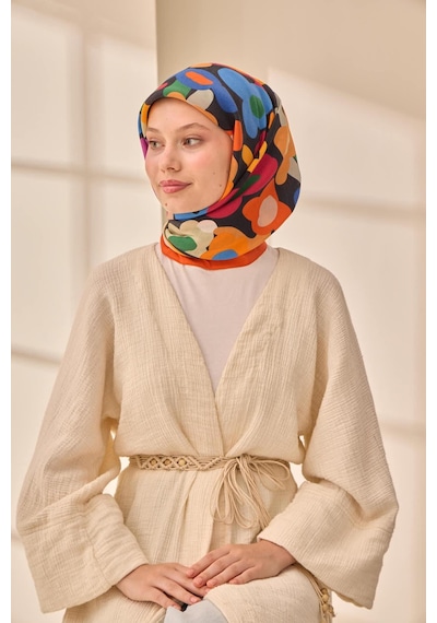 Silk Home Aura Eşarp 140003-17 Turuncu, Yeşil, Sarı, Siyah, Mor, Pembe