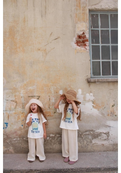 Oh La La Koala Güneş Baskılı T-shirt Müslin Pantolon Takım Çok Renkli