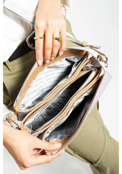 Just Polo Kadın Orijinal Baskılı Omuz Çantası Shopper Gri