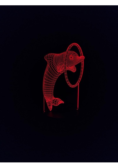 3d Yunus Figürlü Gece Lambası Çok Renkli