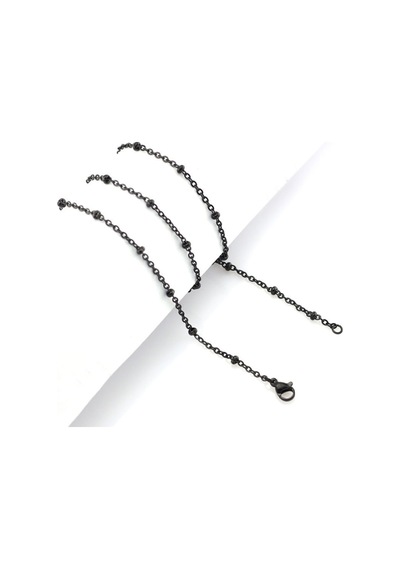 Chavin 2,4 Mm. 50 Cm. Ince Araları Toplu Çelik Kolye Zinciri Eb28