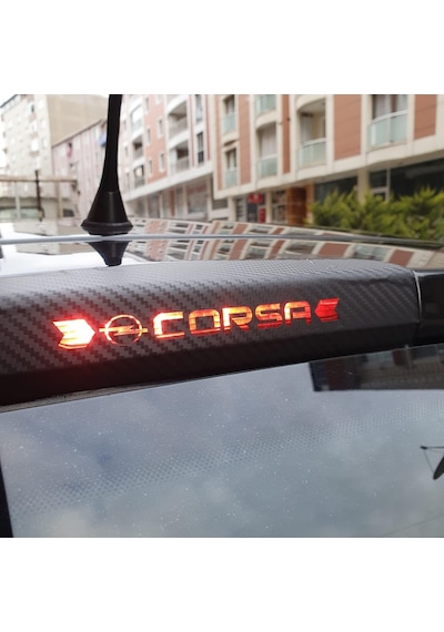 Opel Corsa D Karbon Arka Fren Stop Lambası Sticker