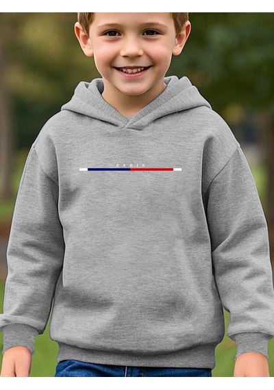 Uyguntarz Paris Baskılı Oversize Çocuk Sweatshirt Gri