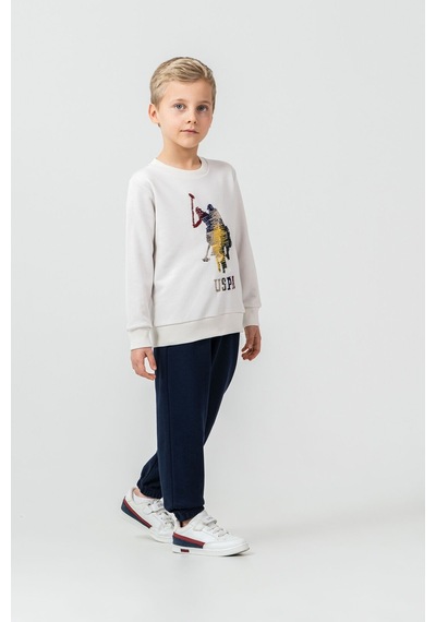 U.S. Polo Assn. Erkek Çocuk Nakışlı Beyaz Uzun Kol Eşofman Takımı Us2625-c-v1 Us2625-c-v1
